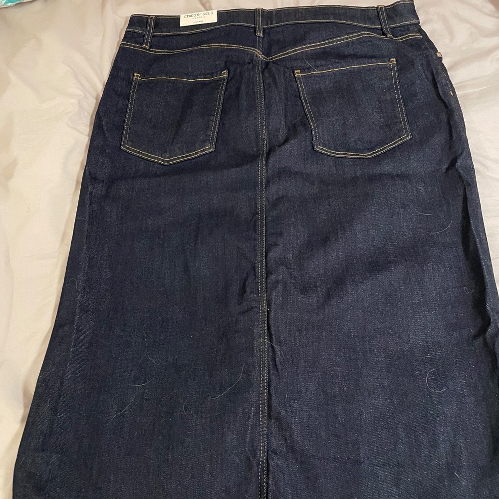 Chico’s dark wash denim pencil skirt NWT size 3 (U.S. 16) - Picture 5 of 9